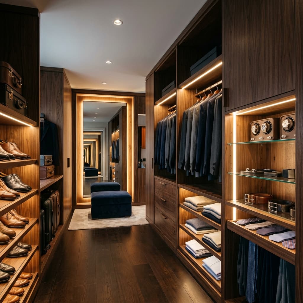 Closet planejado com acabamento impecável